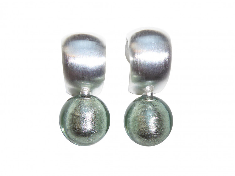 Clips Murano Creole graugrün (silber)