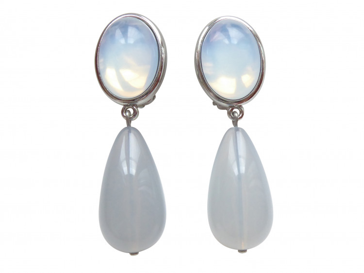 Clips Viola (mondstein) silber