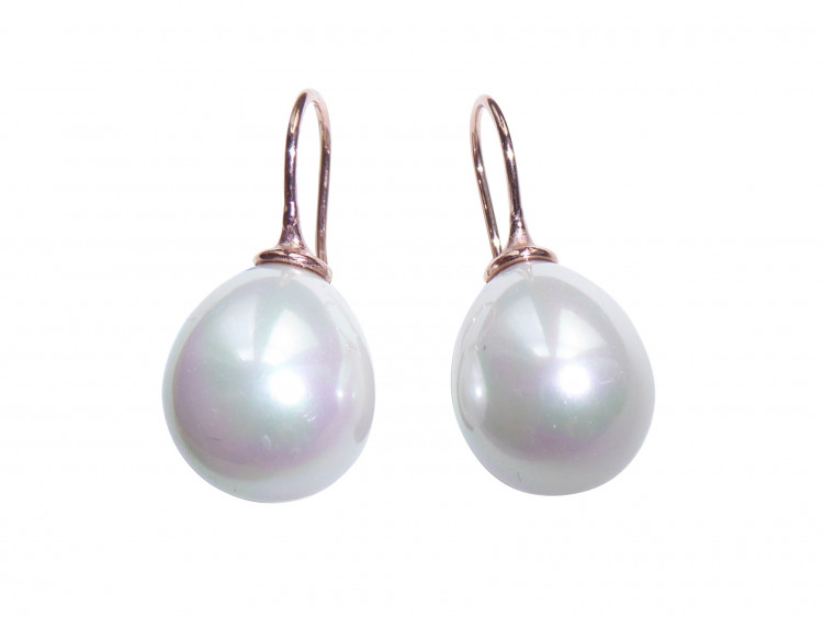 Ohrringe Dina weiß (rotgold-platt.)