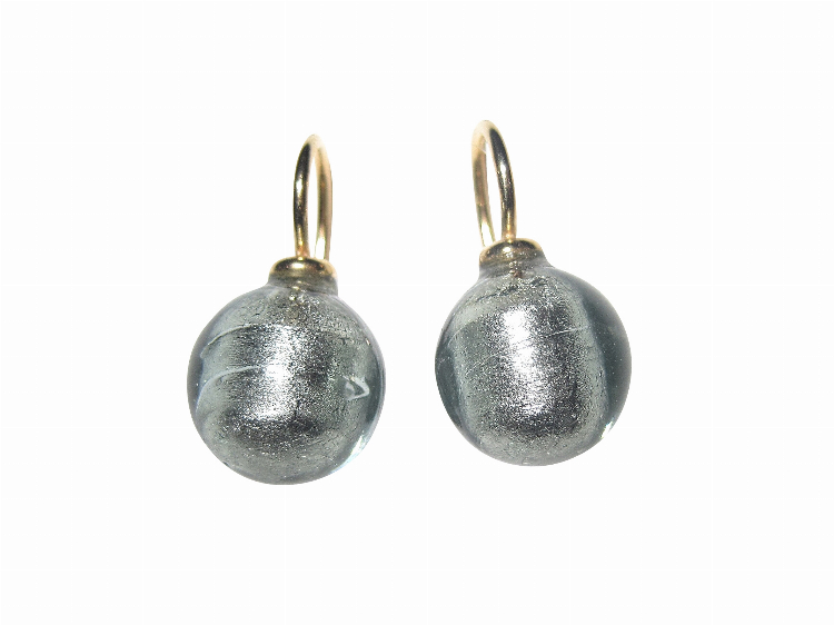 Ohrringe Murano anthrazit (gold-platt.)