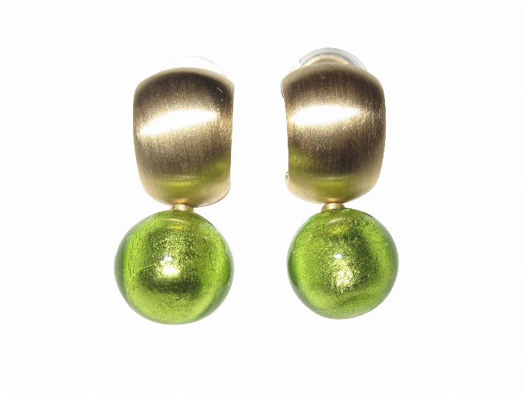 Clips Murano Creole hellgrün (gold-platt.)