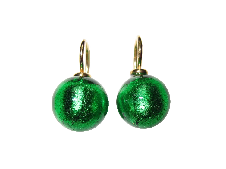 Ohrringe Murano smaragd (gold-platt.)