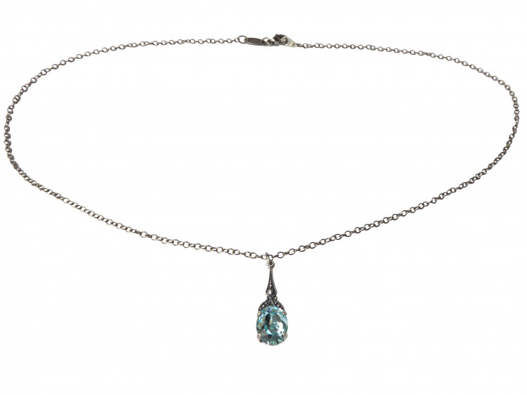 Kette Bea aqua (versilbert)