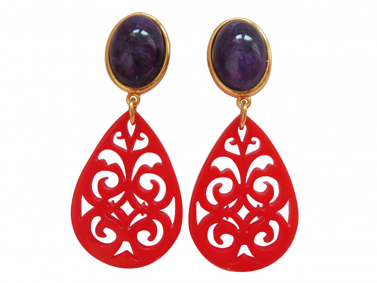 Clips Julia (purpur marmoriert/rot)