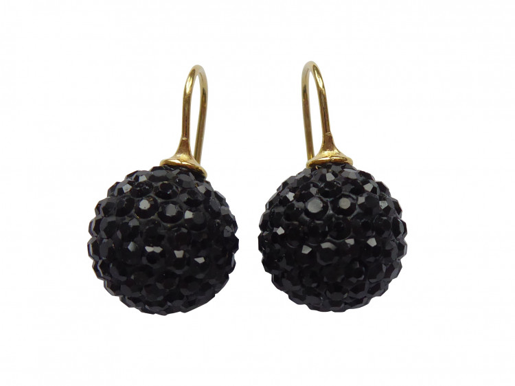 Ohrringe Thea schwarz (gold-platt.)