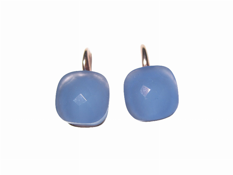 Ohrringe Pietra blau milchig