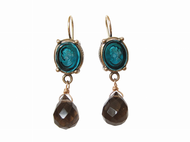 Ohrringe Flavia petrol (Bronze)