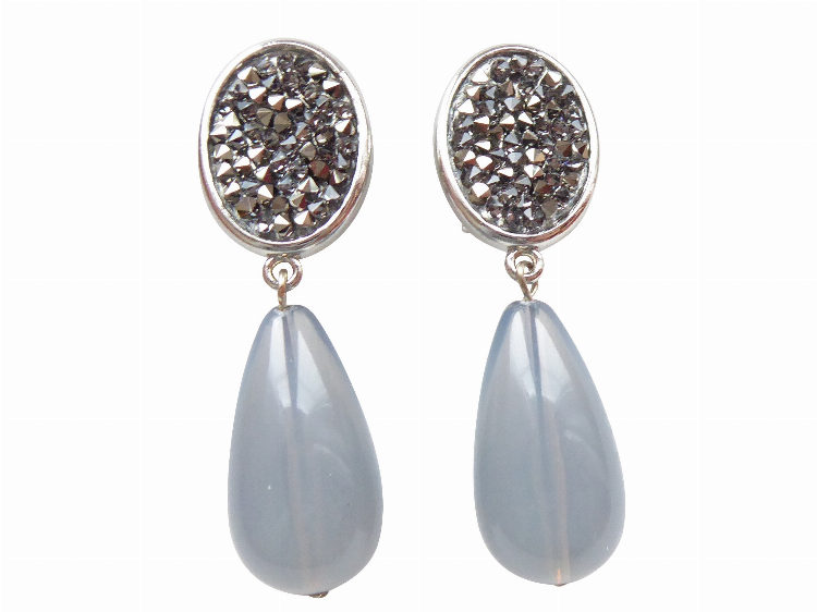 Clips Elena (grau/mondstein) silber