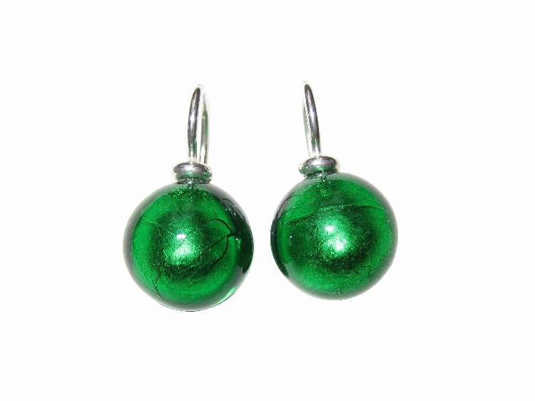 Ohrringe Murano smaragd (silber)