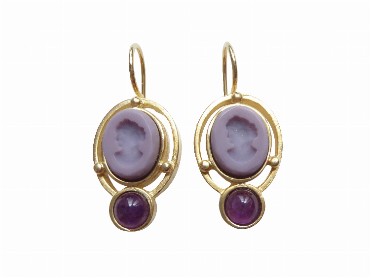 Ohrringe Nora lila (vergoldet)