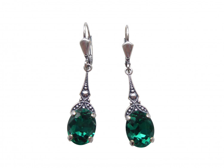 Ohrringe Bea smaragd (versilbert)
