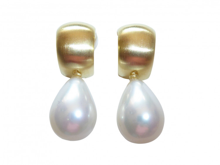 Clips Goccia Creole weiß (gold-platt.)