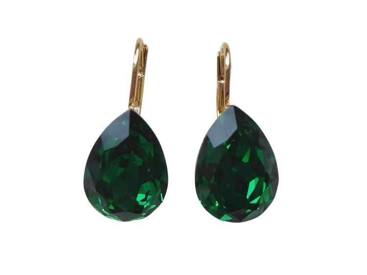 Ohrringe Maya smaragd (vergoldet)