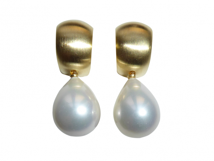 Clips Goccia Creole weiß (gold-platt.)