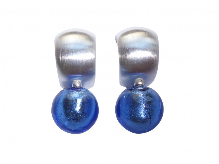 Clips Murano Creole taubenblau (silber)