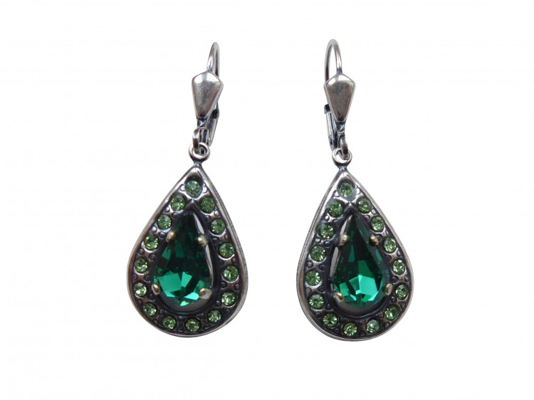 Ohrringe Scarlett smaragd (versilbert)