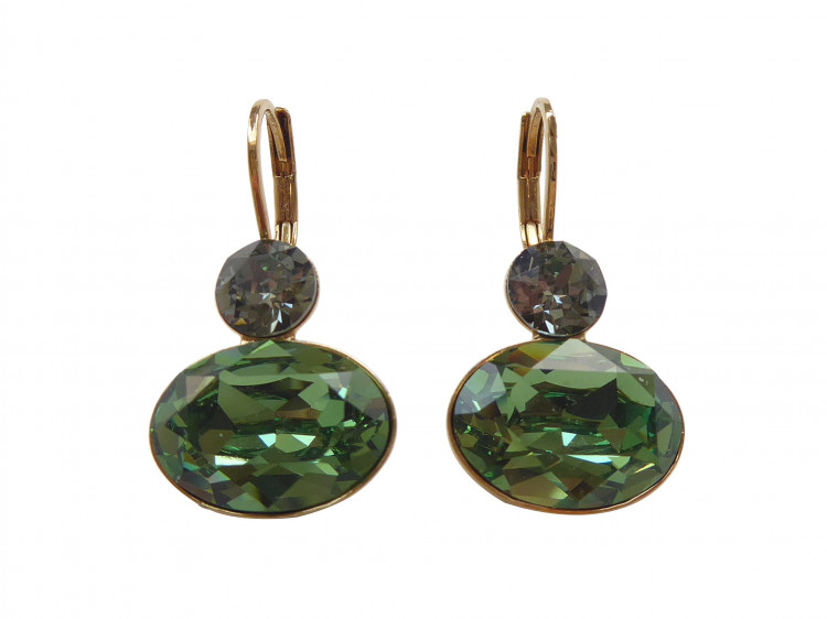 Ohrringe Ivy grün (vergoldet)