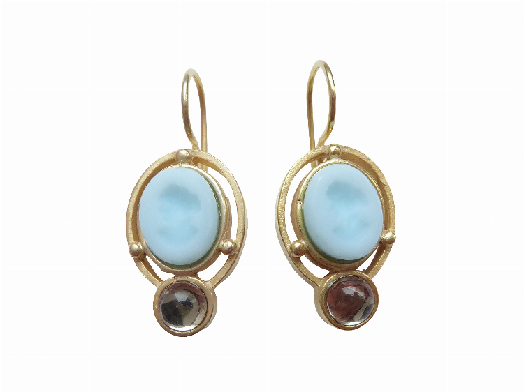 Ohrringe Nora hellblau (vergoldet)