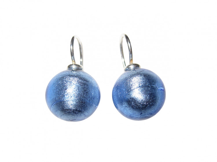 Ohrringe Murano taubenblau (silber)