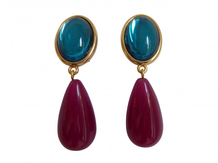 Clips Viola (smaragd/granat)