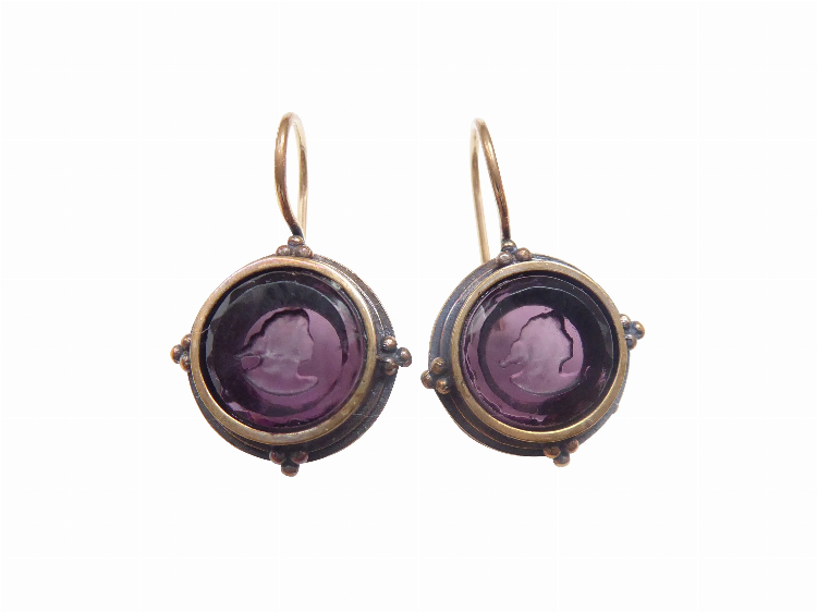 Ohrringe Paula lila (Bronze)