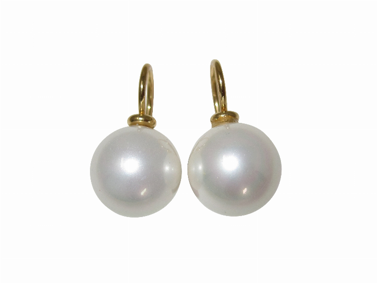 Ohrringe Diana weiß (gold-platt.)