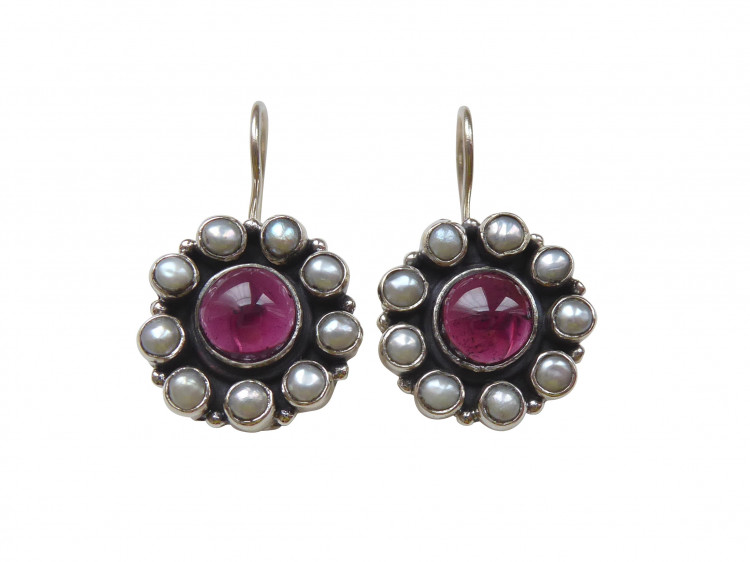 Ohrringe Linda Granat (Silber)