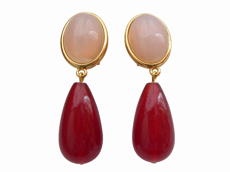 Clips Viola (rosenquarz/granat)