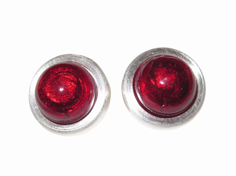 Clips Murano rot (silber)