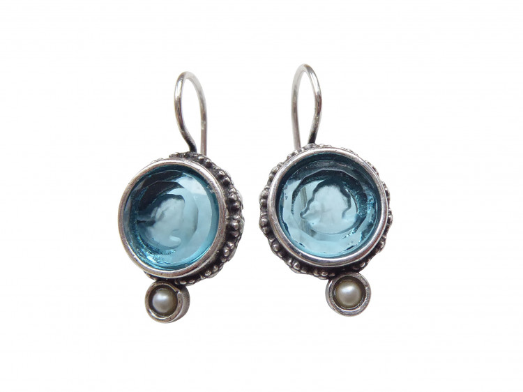 Ohrringe Pia aqua (versilbert)