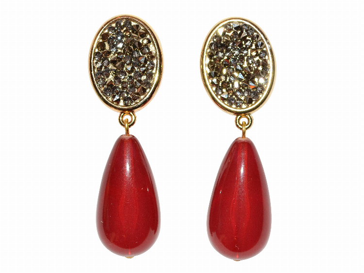 Clips Elena (grau/granat)