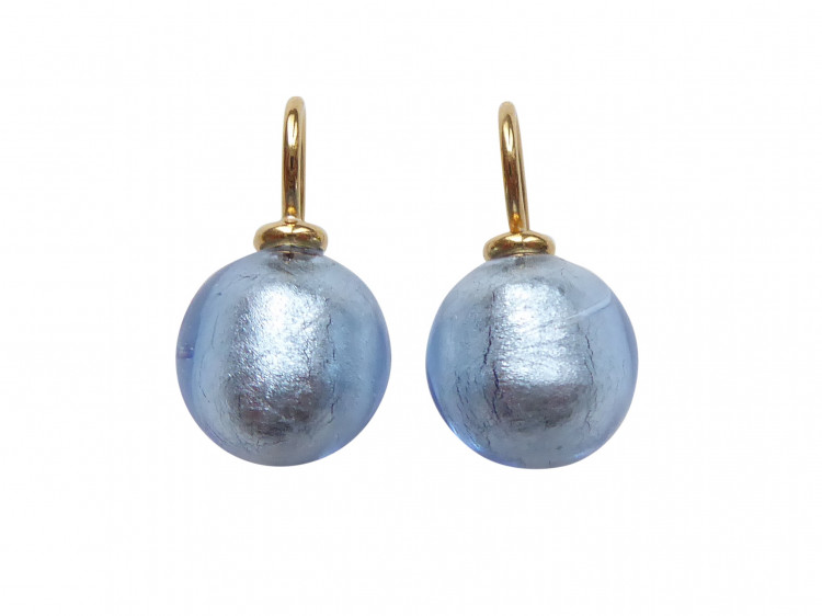 Ohrringe Murano hellblau (gold-platt.)