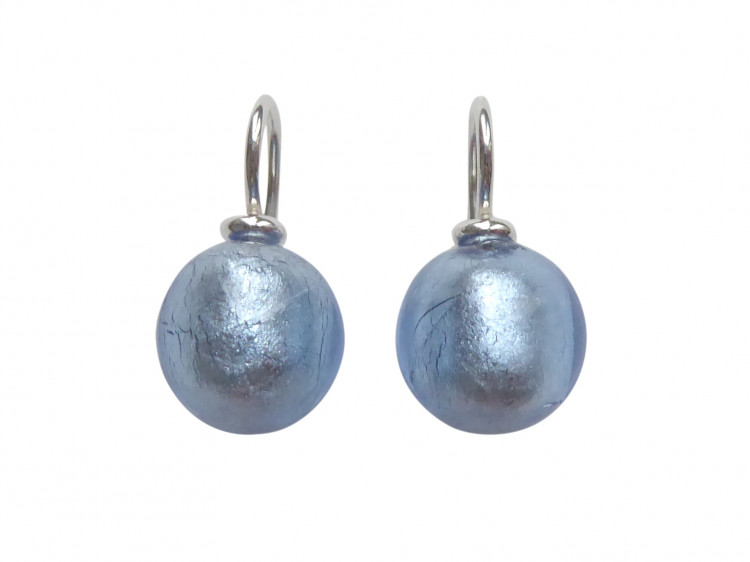 Ohrringe Murano hellblau (silber)