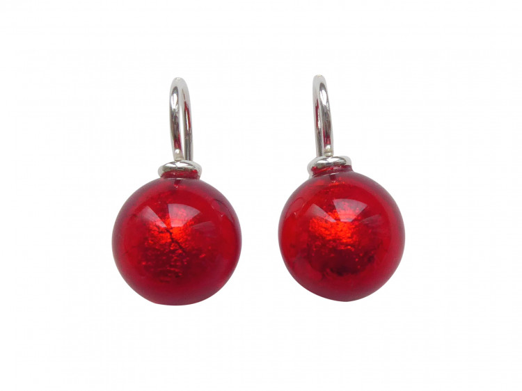 Ohrringe Murano rot (silber)