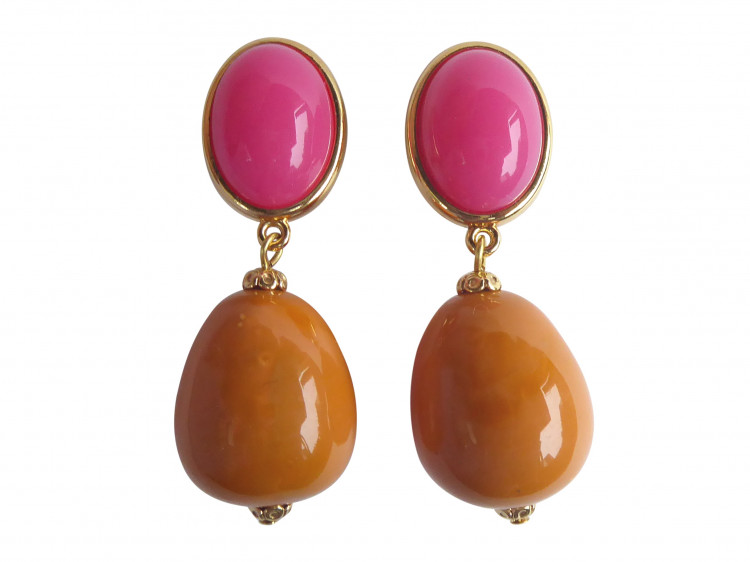 Clips Perla (pink/senfgelb)