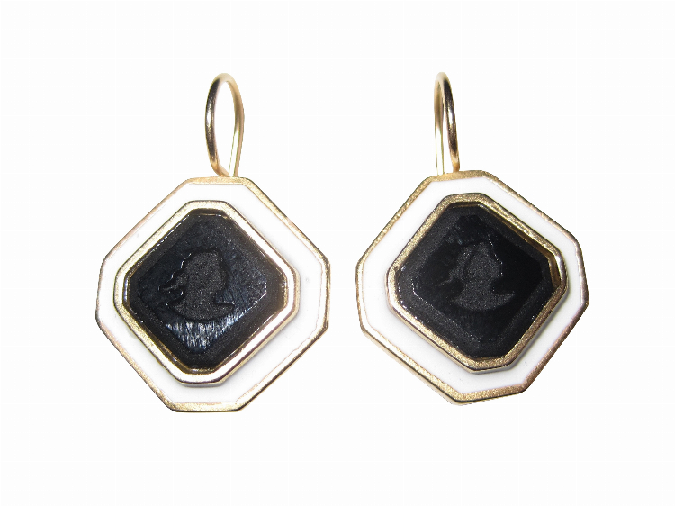 Ohrringe Ida schwarz (vergoldet)