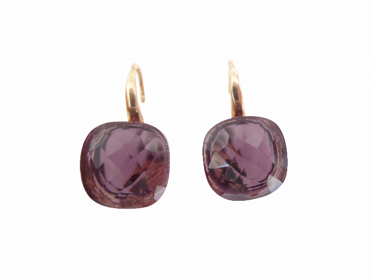  Ohrringe Pietra dunkellila transparent