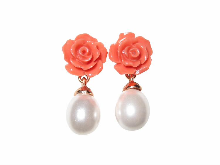 Ohrringe Rosa apricot