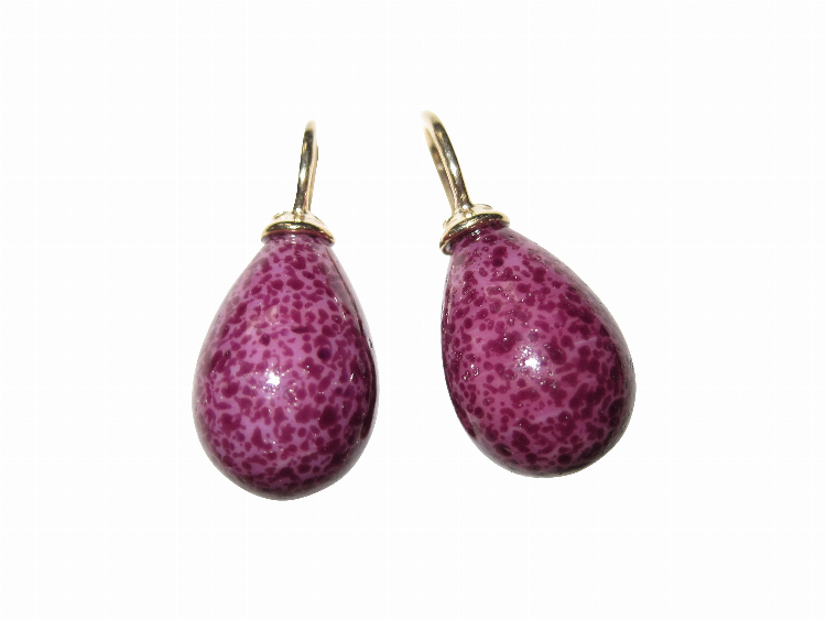 Ohrringe Lea aubergine marmoriert (gold-platt.)