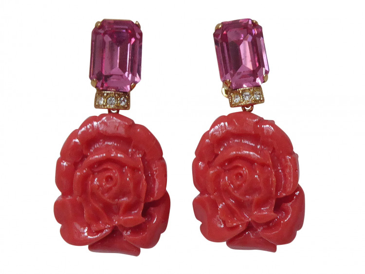 Ohrringe Fleur (pink/koralle)