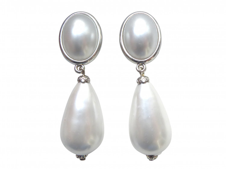 Clips Viola (perle) silber