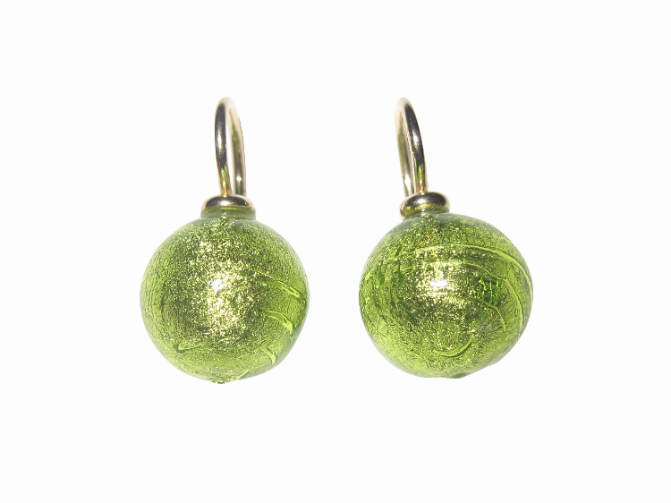 Ohrringe Murano hellgrün (gold-platt.)