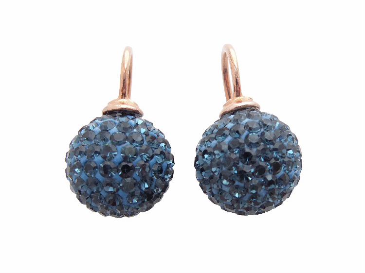 Ohrringe Thea blau (rotgold-platt.)