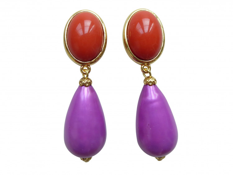 Clips Teresa (koralle/amethist)
