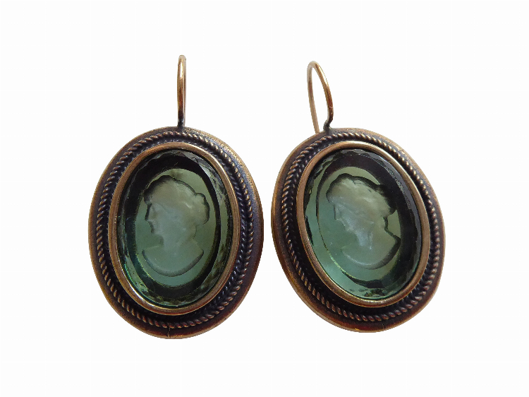 Ohrringe Nonna groß turmalin (Bronze)