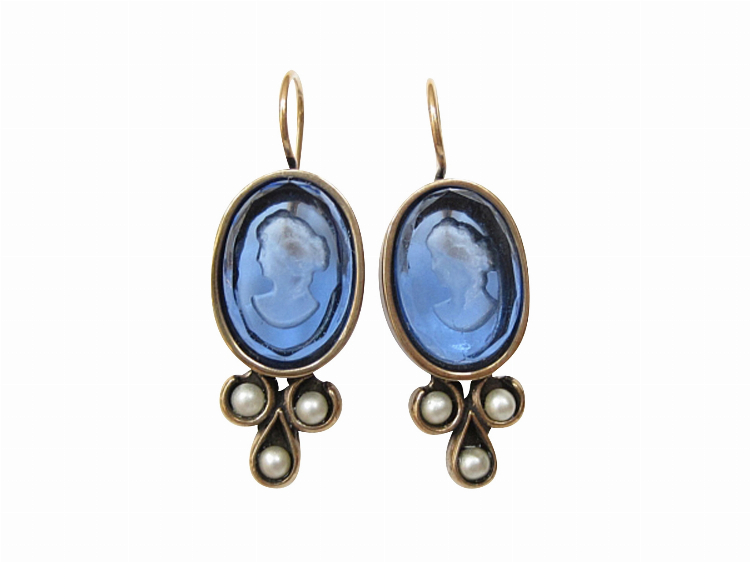 Ohrringe Elina blau (Bronze)