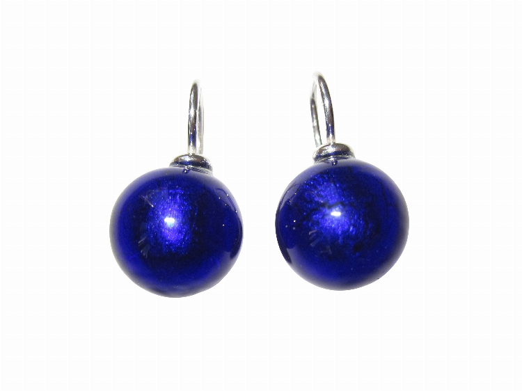 Ohrringe Murano dunkelblau (silber)