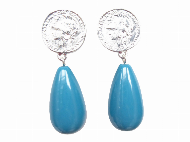 Clips Lydia (petrol) silber