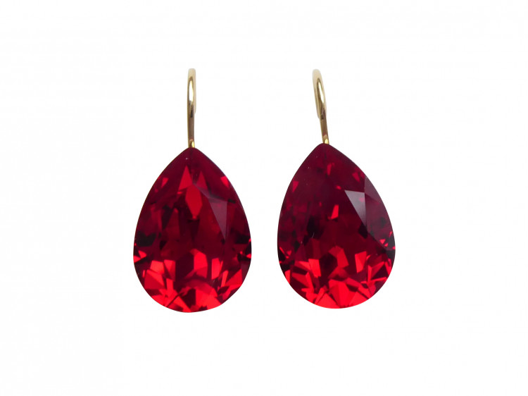 Ohrringe Maya rot (vergoldet)