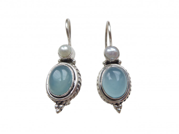 Ohrringe Medici Chalzedon (Silber)